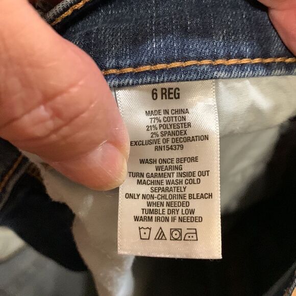 AéRopostale size 6 high rise distressed skinny denim jeans - Picture 6 of 8